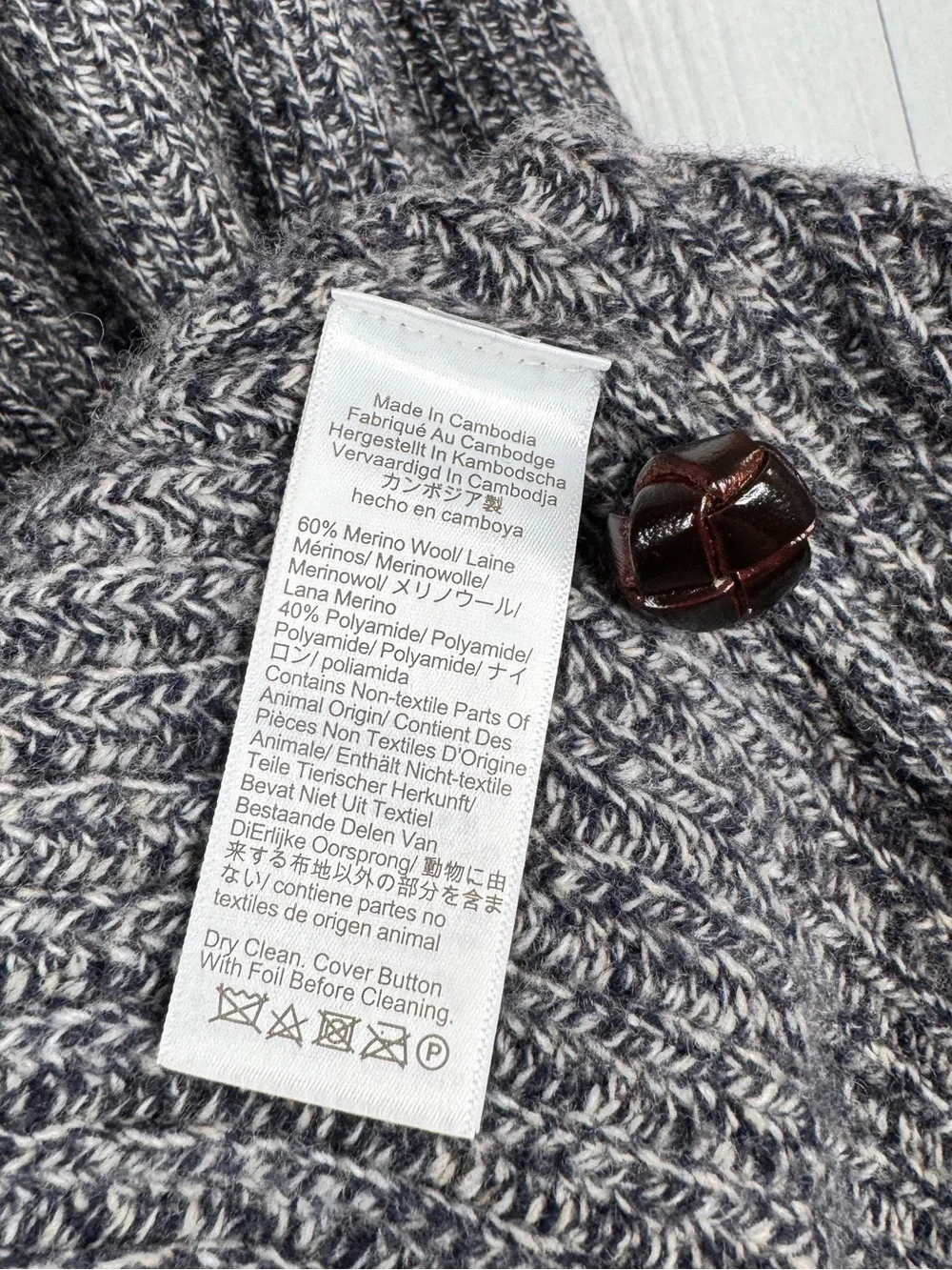 J.Crew Men’s Rugged Merino Wool-blend Cardigan Sweater XS